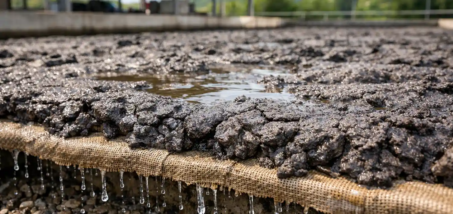 cama filtrante secado lodos residuales