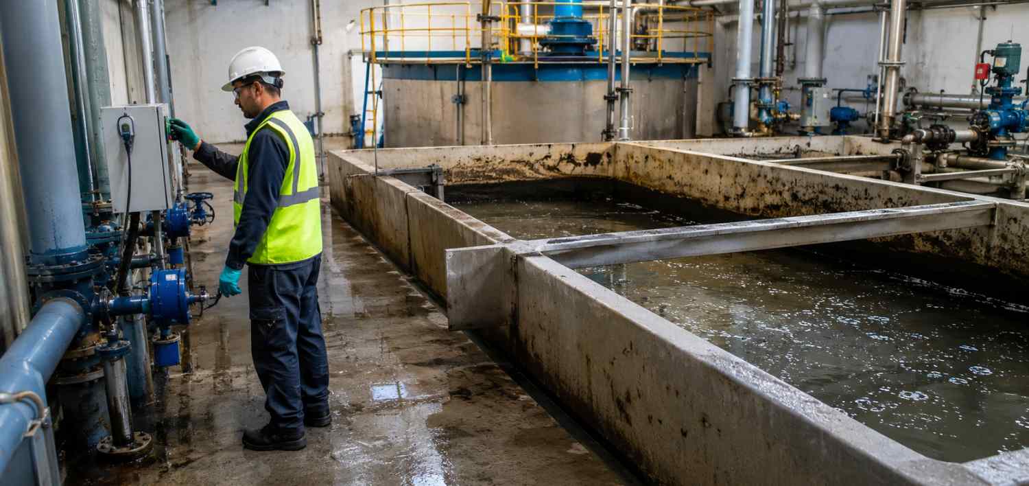 tecnico inspeccion sistema pretratamiento aguas residuales